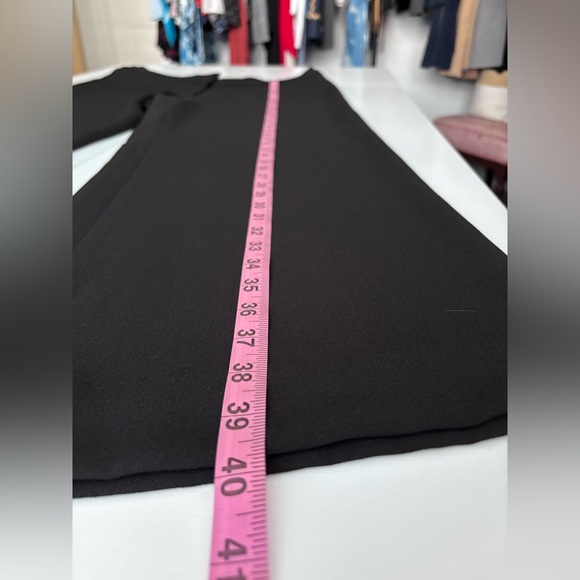 Halston Heritage Black Wide Leg Trousers Flattering Double Waistband Size 12 - Picture 8 of 9